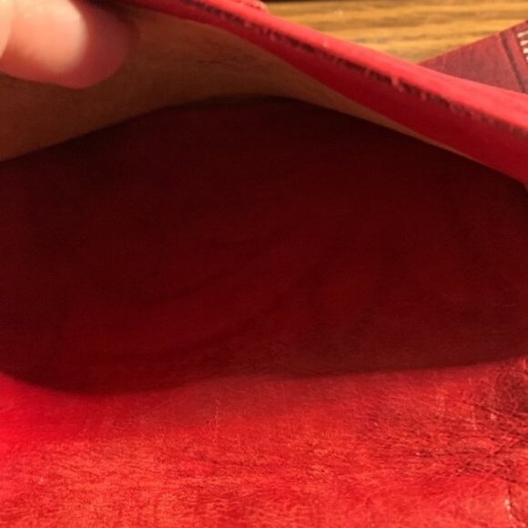 Vintage Hand Tooled Buttery Soft Red Moroccan Leather Wallet Billfold - Picture 5 of 8